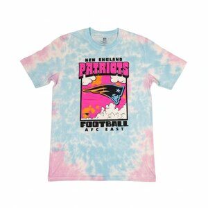 NFL Girls New England Patriots Tie-Dye T-Shirt Short Sleeve Crew Neck XL NWT
